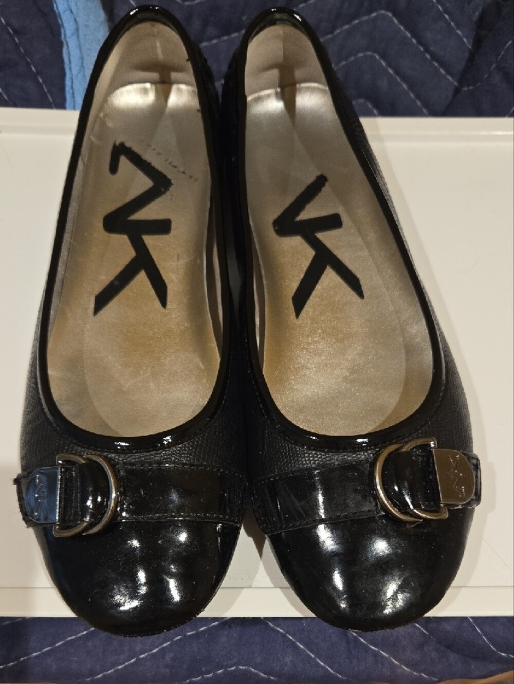 Anne Klein Sport Black Women's Ballet Flats with Buckle Size 7.5